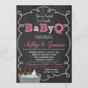 Invitation au Baby shower BBQ BabyQ pour les coupl