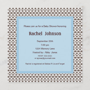 Invitation Au Baby shower Bleu Et Brown
