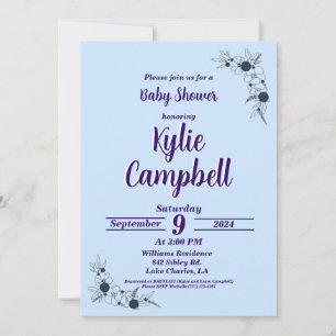 Invitation au Baby shower Boho Art Simple Line