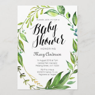 Invitation au Baby shower botanique de Whimsical