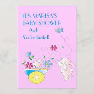 Invitation au Baby shower Bunny