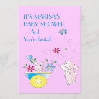 Invitation au Baby shower Bunny