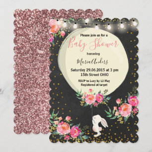 Invitation au Baby shower Bunny de tableau noir