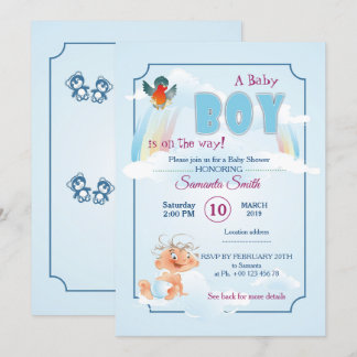 invitation au baby shower, c'est un garçon