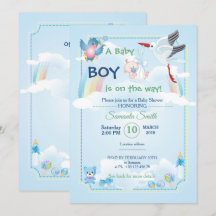 invitation au baby shower, c'est un garçon
