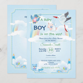 invitation au baby shower, c'est un garçon