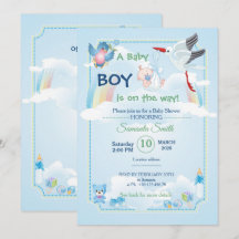 invitation au baby shower, c'est un garçon