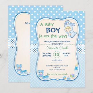 invitation au baby shower, c'est un garçon