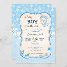 invitation au baby shower, c'est un garçon