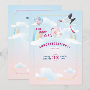 invitation au baby shower, c'est une fille