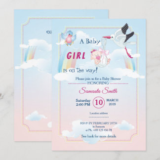 invitation au baby shower, c'est une fille