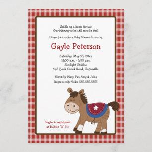 Invitation au Baby shower Cheval Occidental
