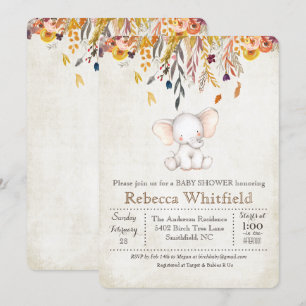 Invitation au Baby shower Citrouille d'automne de 