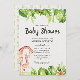 Invitation au Baby shower d' d'Aquarelle tropicale