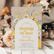 Invitation au Baby shower d'abeilles florales