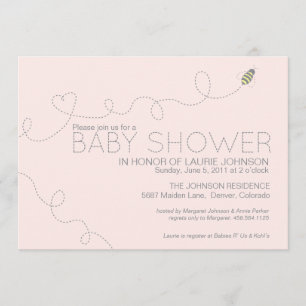 Invitation au Baby shower d'abeilles miel