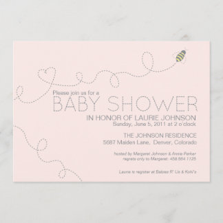 Invitation au Baby shower d'abeilles miel