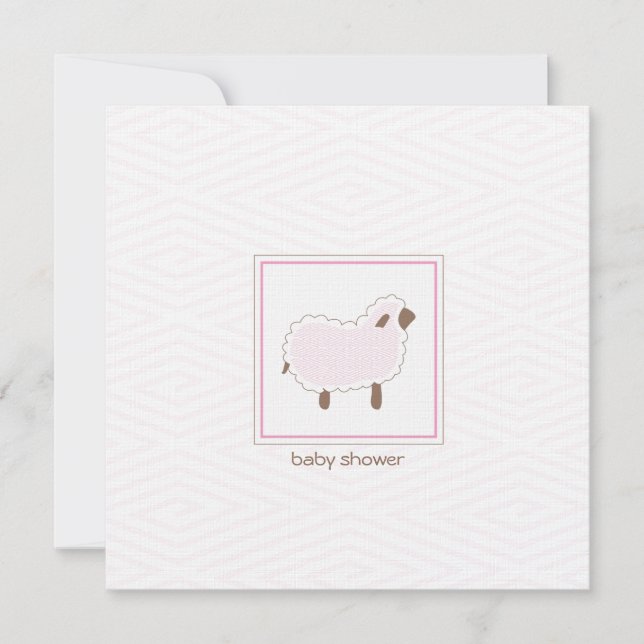 Invitation au Baby shower d'agneau (Devant)