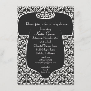 Invitation au Baby shower Damas - Noir