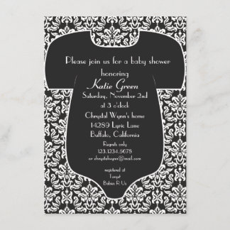 Invitation au Baby shower Damas - Noir