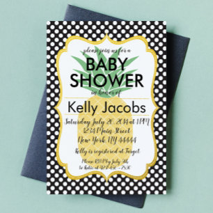 Invitation au Baby shower d'ananas Polkadot