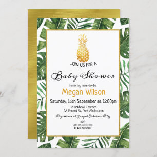 Invitation au Baby shower d'ananas tropical