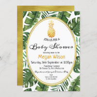 Invitation au Baby shower d'ananas tropical