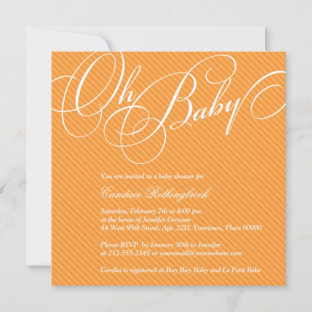 Invitation au Baby shower d'Apricot (Devant)