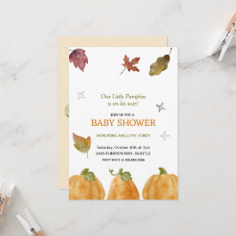 Invitation au Baby shower d'automne Citrouille
