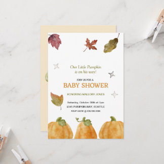 Invitation au Baby shower d'automne Citrouille