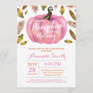 Invitation au Baby shower d'automne de la Citrouil