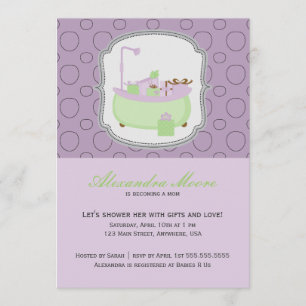 Invitation au Baby shower de bac à lavande et à ch