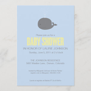 Invitation au Baby shower de baleine