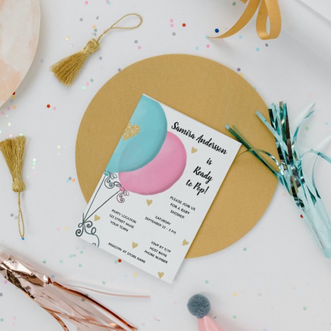 Invitation au Baby shower de ballon (Créateur téléchargé)