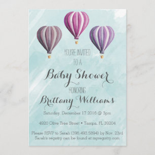 Invitation au Baby shower de ballon à air chaud Ad