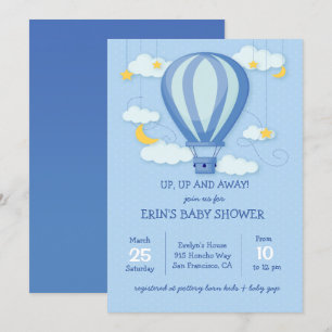 Invitation au Baby shower de ballons à air chaud