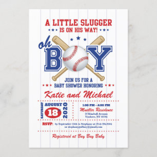 Invitation au Baby shower de baseball