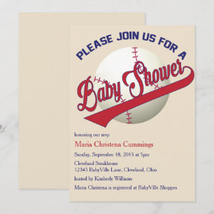 Invitation au Baby shower de baseball de Play Ball