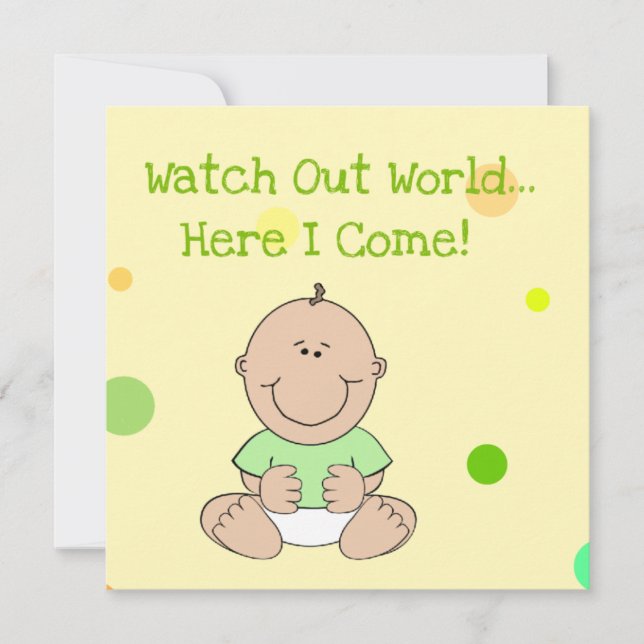 Invitation au Baby shower de bébé d'un Bald Neutre (Devant)