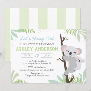 Invitation au Baby shower de bébé Koala