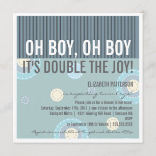 Invitation au Baby shower de bébé Twin de Modern M