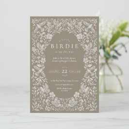 Invitation au Baby shower de Birdie Floral Neutre