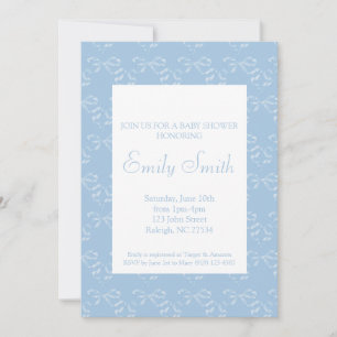 Invitation au Baby shower de Bleu Bow