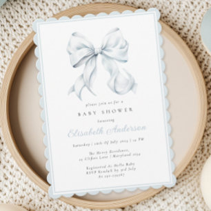 Invitation au Baby shower de Bleu Bow