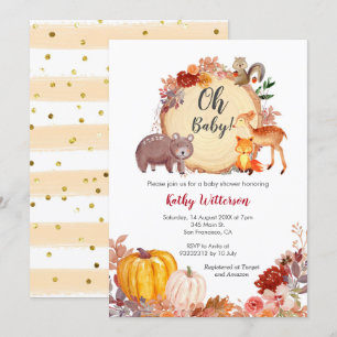 Invitation au Baby shower de bois de la flore auto