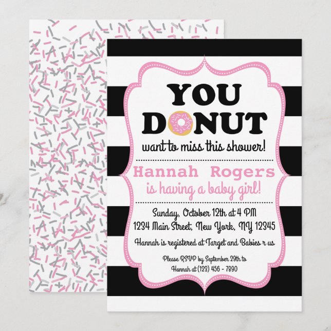 Invitation au Baby shower de bouillie (Devant / Derrière)