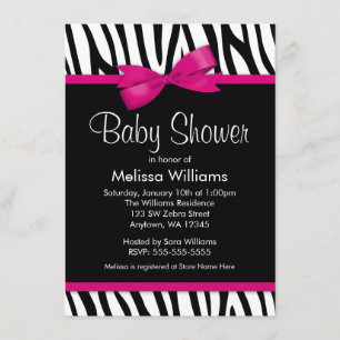 Invitation au Baby shower de Bow imprimé rose-chau