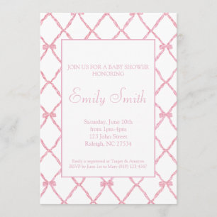 Invitation au Baby shower de Bow rose