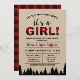 Invitation au Baby shower de Buffalo Plaid - C'est