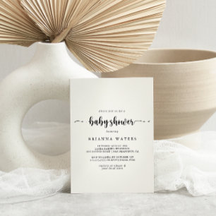 Invitation au Baby shower de calligraphie minimali